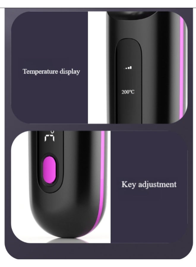 MEDOOSI Wireless Hair Straightener Brush, Portable Mini Ceramic Ionic Straightening Comb and curler 2 in 1, Thermal Brush 20s Fast Heating & 3 Temp Settings & Anti-Scald - Image 5